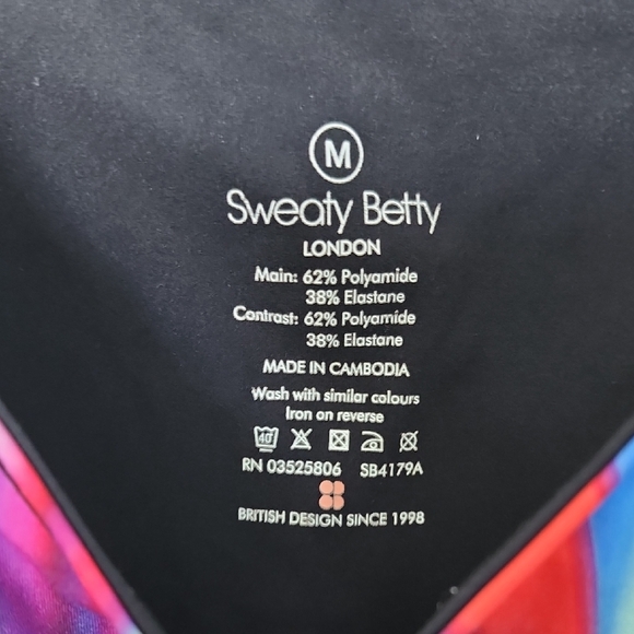 Sweaty Betty Black Tank with Vibrant Blue and Red Pattern - Picture 2 of 4